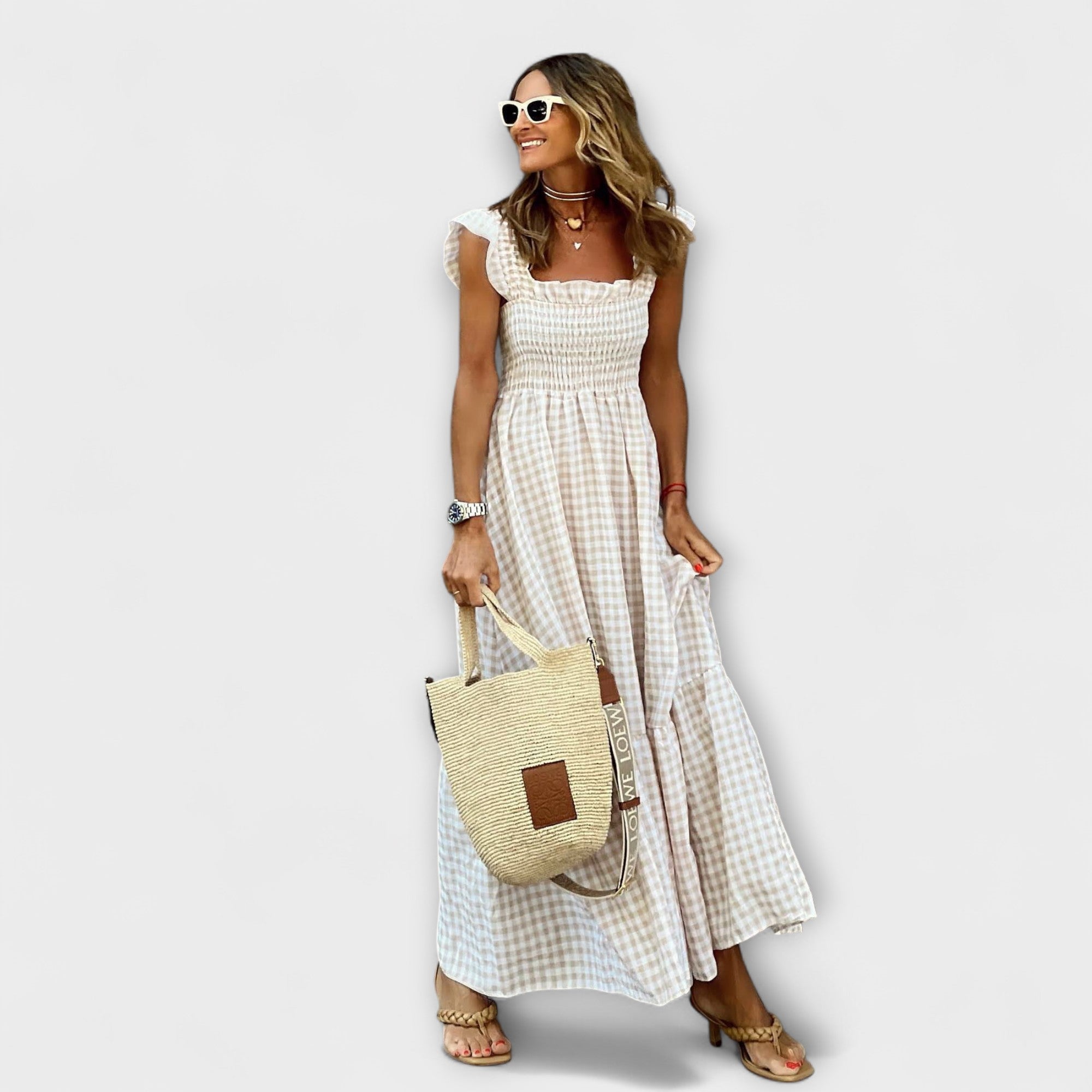 Dressed Maxi Dress with Ruffled Hem