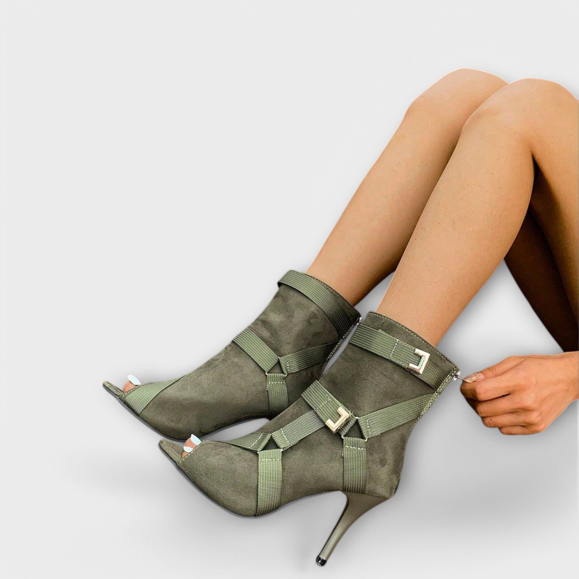 Elegant High-Heeled Sandals with Open Toe