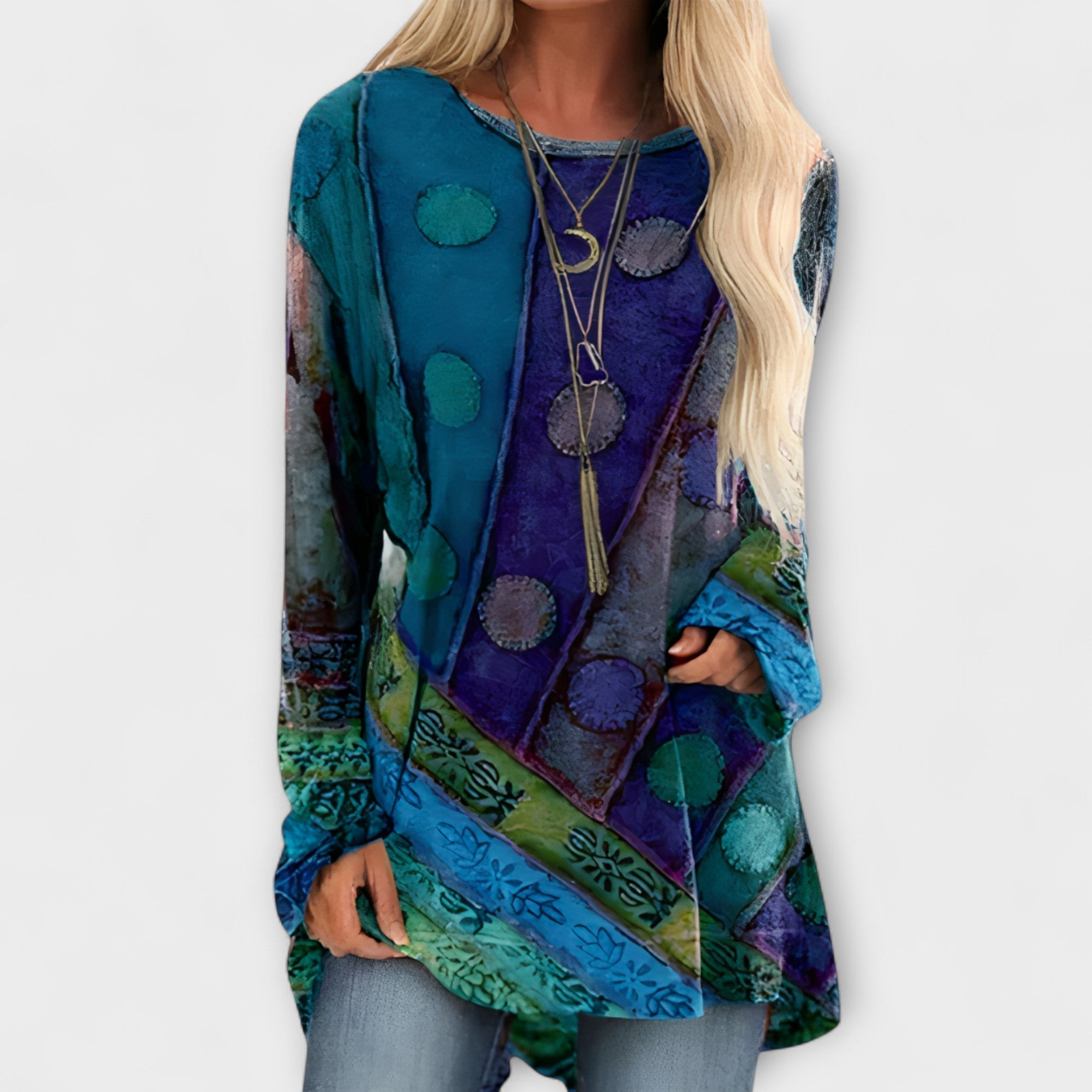 Stylish Women's Blouse with Ethnic Print