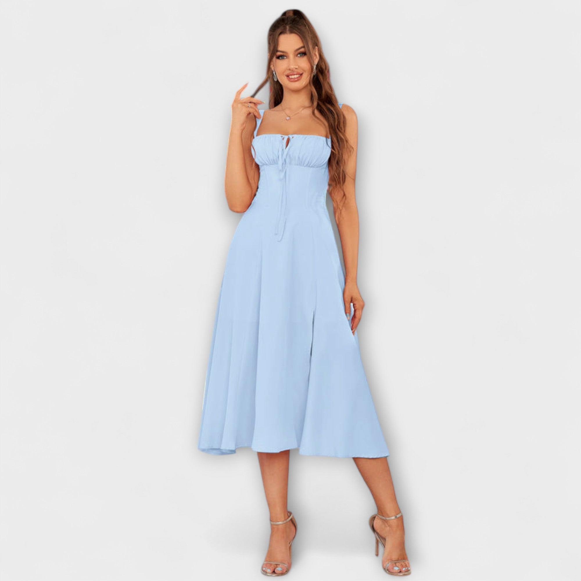 Hope - Ruffled Top Dress with Slit Detail