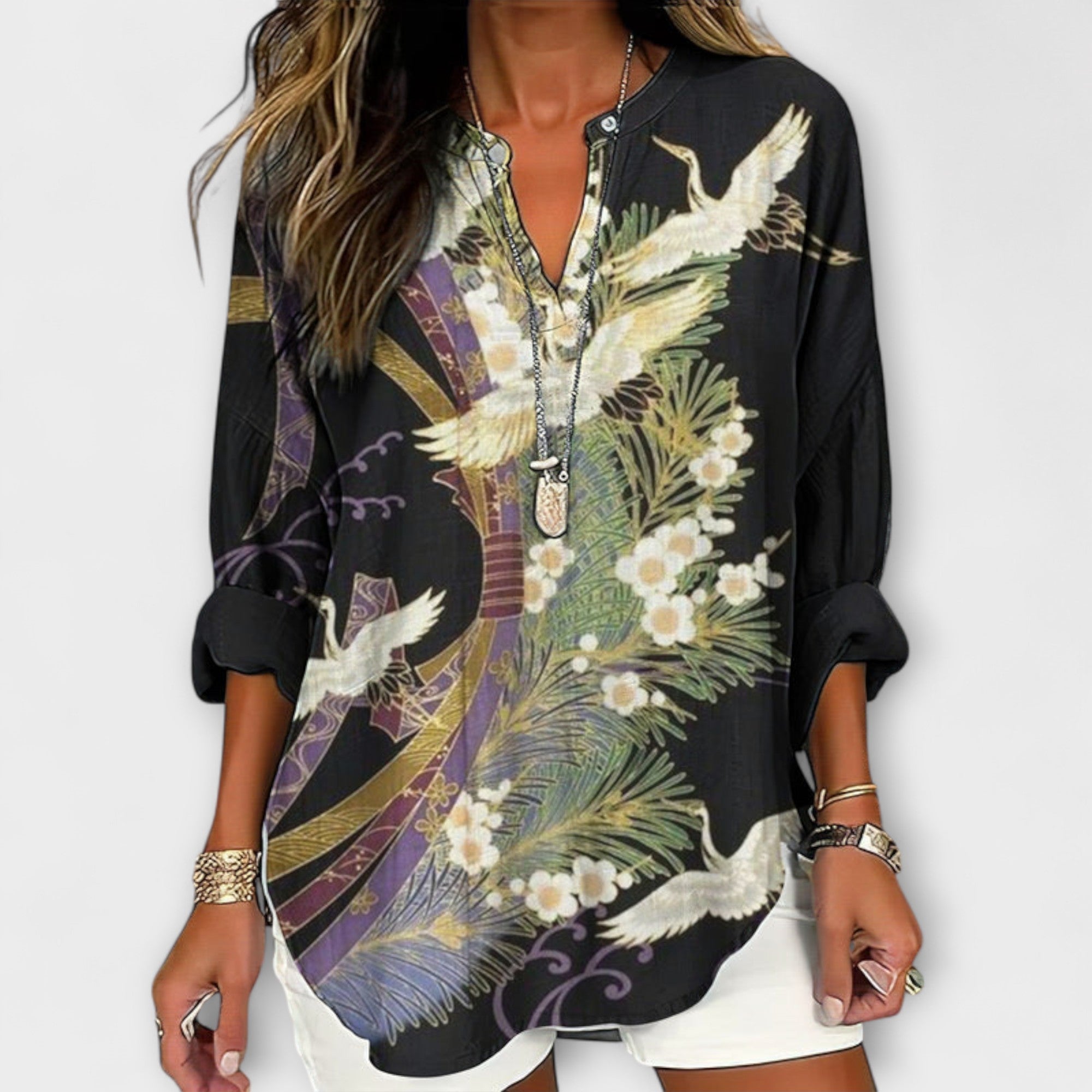 Ellie - Botanical Elegance Blouse
