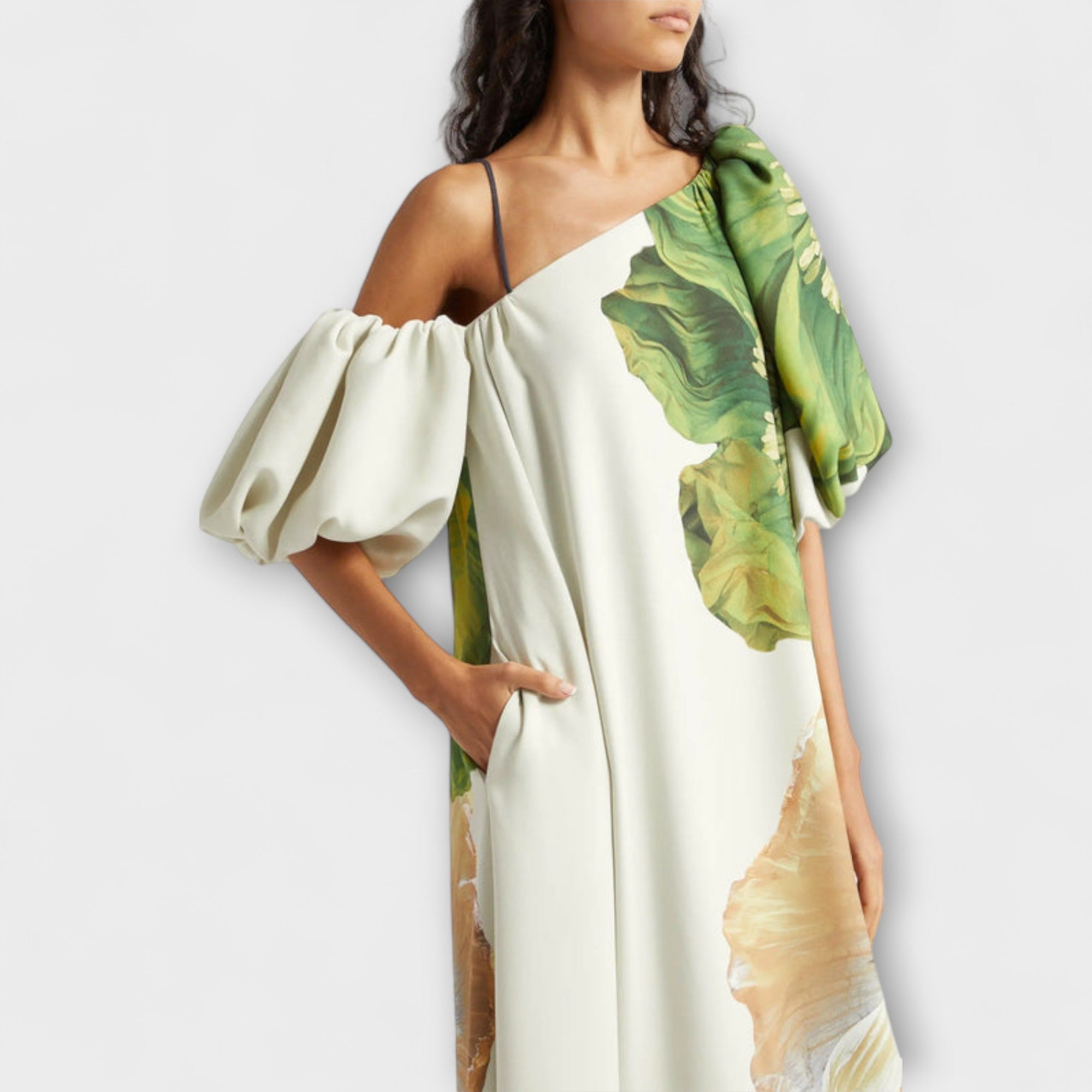 Melodie - Asymmetrical Floral Maxi Dress