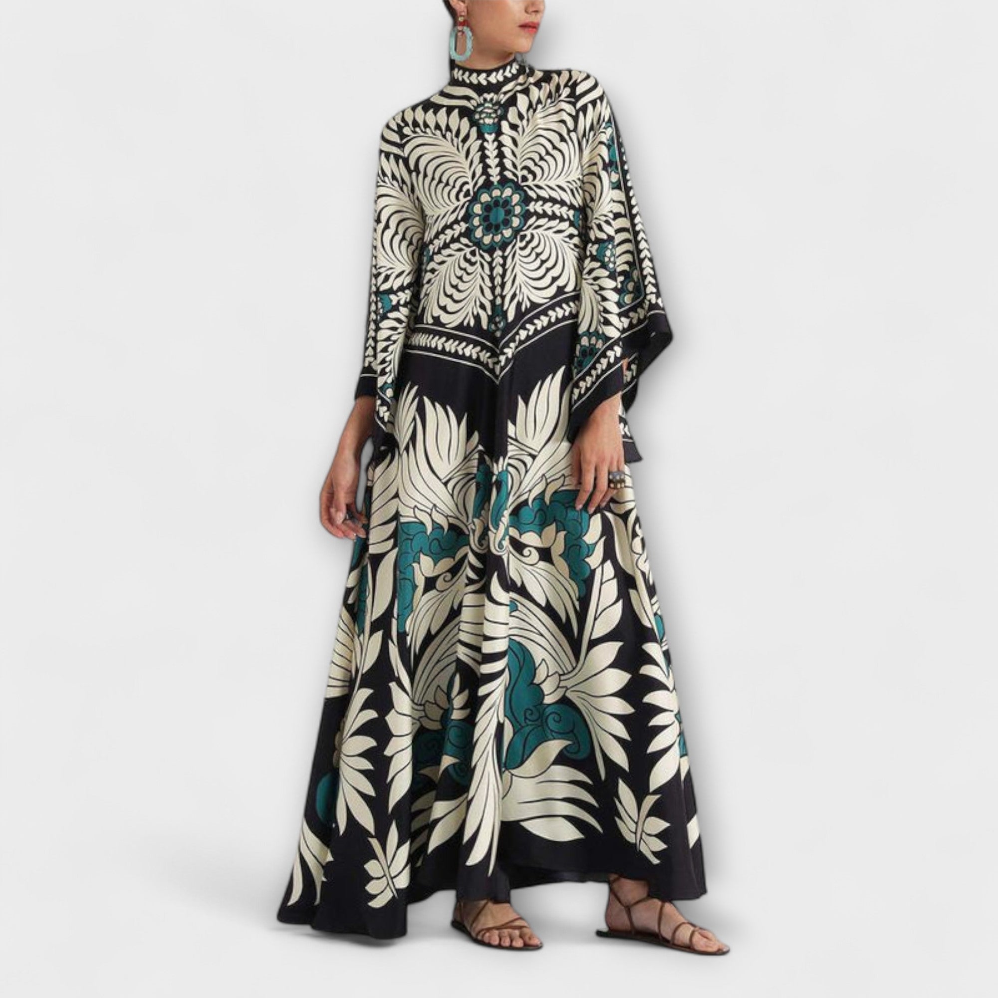 Giselle - Stylish Floral Pattern Flowing Maxi Dress