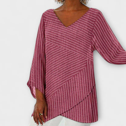 Penelope - Striped Draped Top