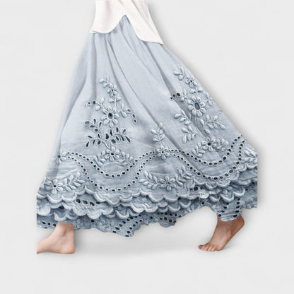 Luna – Boho Maxi Skirt with Embroidery