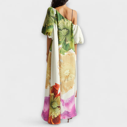 Melodie - Asymmetrical Floral Maxi Dress