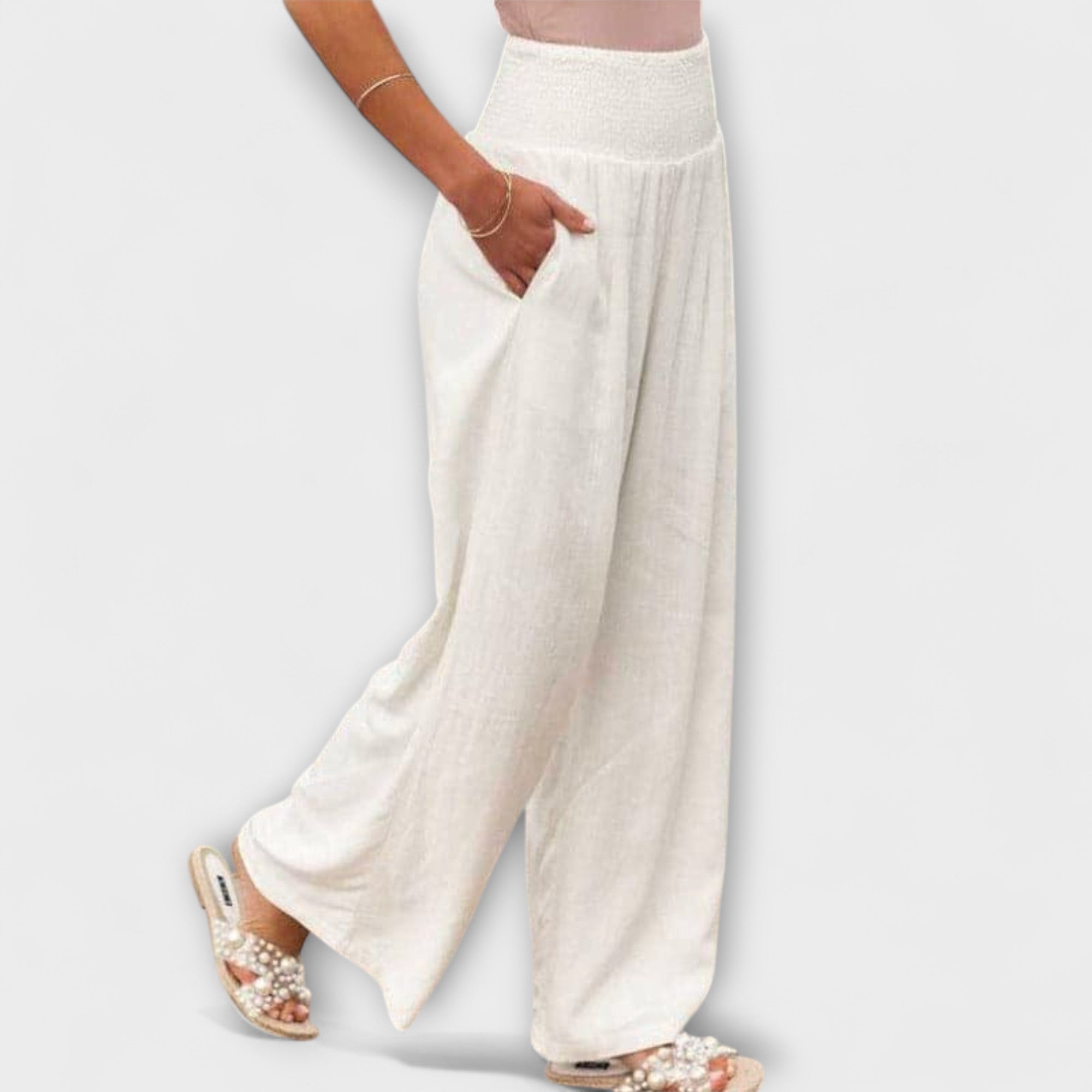 Thearya - Casual Wide Linen Trousers