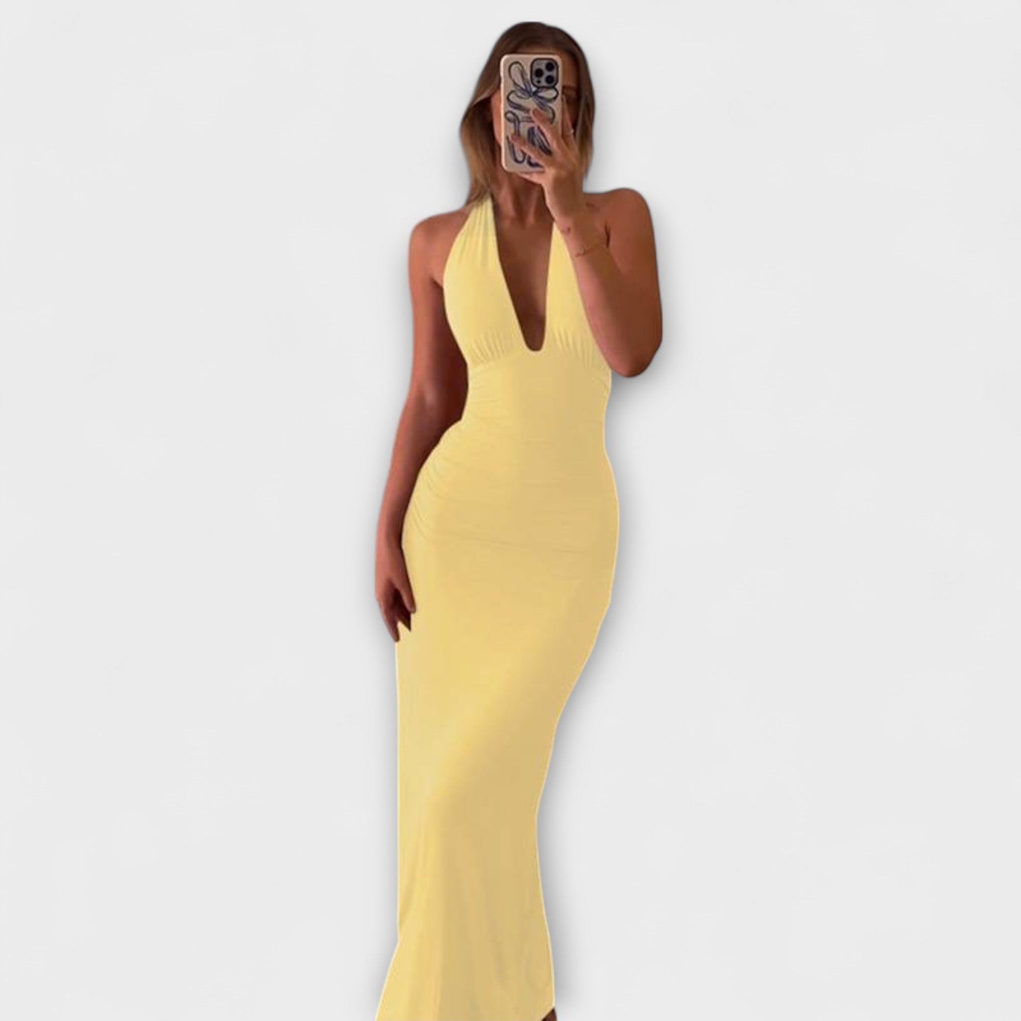 Elegant Backless Halter Neck Gala Dress