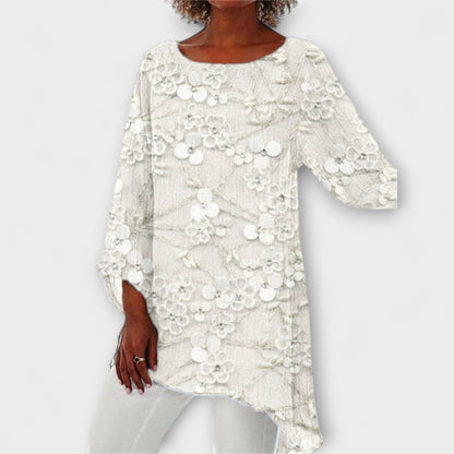 Harper - Blouse with Floral Crystal Pattern