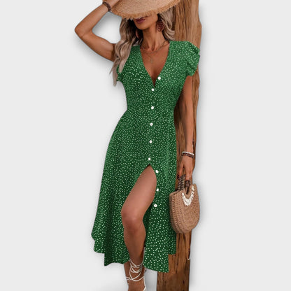 Chic Polka Dot Midi Dress