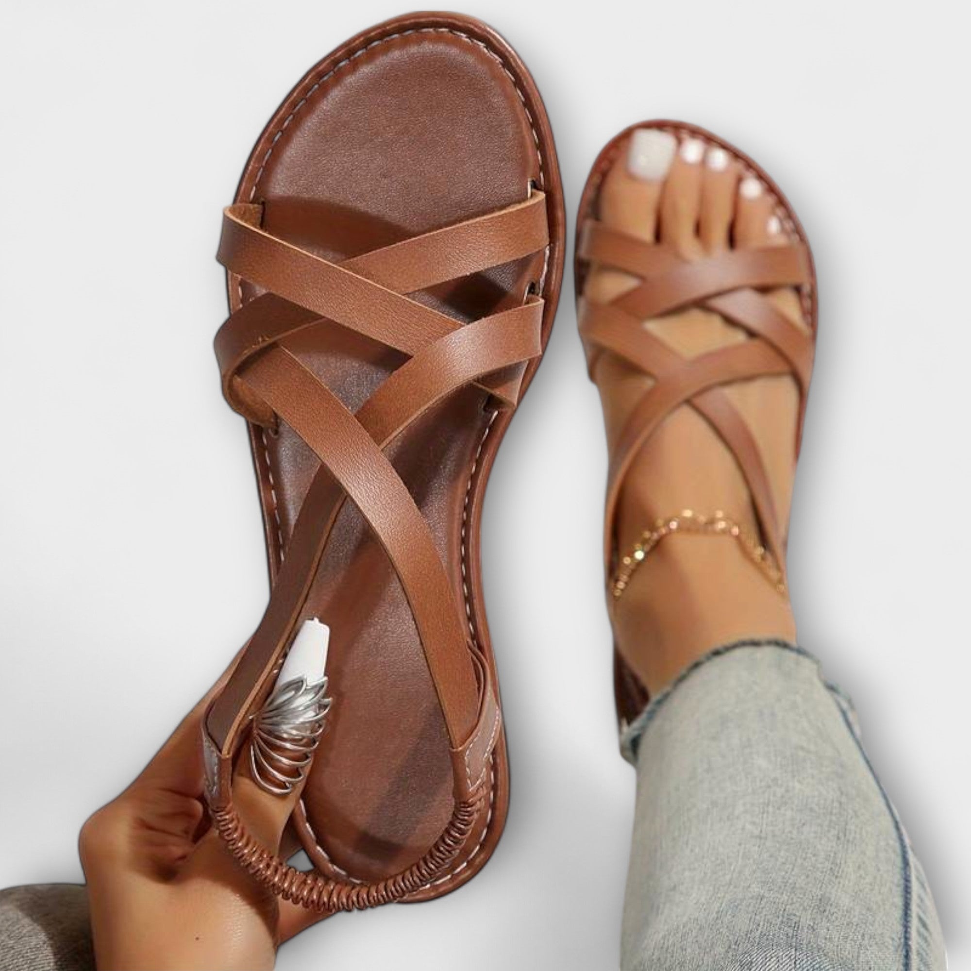 Deborah - Women's Sandals with Light Cross Strap